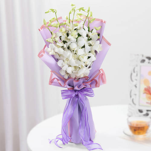 Graceful White Orchid Bouquet