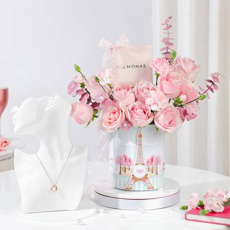 IGP x Palmonas Women's Day Floral Arrangement with Heart Pendant-picture-13