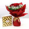 10 STEM RED ROSE WITH FERRERO