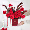 Gift 14 Red Roses Velvet Box Valentine's Day Gift