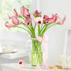 20 Pink Calla Lilies in Glass Vase