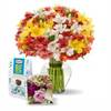 24 Multi-Coloured Alstroemeria with Chocolates Online
