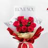 Buy 8 Red Roses Bouquet and Love You Cake Combo