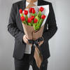 Buy A Tulip Affair - 10 Red Tulips Floral Arrangement