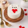 Gift Adorable Bear Red Velvet Cake For Valentine’s Day (500 Gm)