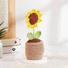 Gift Adorable Handmade Crochet Sunflower Pot- Single Piece