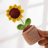 Adorable Handmade Crochet Sunflower Pot- Single Piece