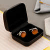 Buy Amber Stone Round Men's Cufflinks