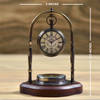 Shop Antique Brass Desk Watch And Compass