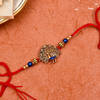 Gift Antique Peacock Rakhi with Kaju Katli