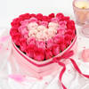 Buy Assorted Roses in Heart Shaped Gift Box (40 Stems)