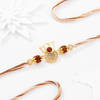 Gift Auspicious Ganesha Rudraksha Rakhi With CZ Stones