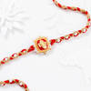 Gift Auspicious Pearl And Meena Work Ganesha Rakhi