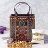 Beaded Rakhi Set With Metal Bag of Kaju & Silver Roli Chawal Container Online