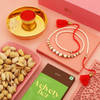 Beads Rakhi With Premium Goodies And Pooja Thali Online