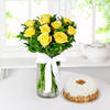 Beautiful 10 Roses with Butterscotch Cake