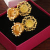 Buy Beautifully Carved Semi Precious Stone Studded Earrings