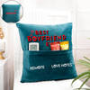 Best Boyfriend Ever - Personalized Velvet Pocket Cushion - Blue