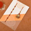 Gift Bhaiya Bhabhi Rakhi with Beads & Pearl Stones