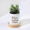Bloom With Happiness Haworthia Succulent With Personalized Planter