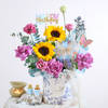 Gift Blooming Blue Birthday