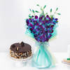 Blue Orchids & Hazelnut Cake Combo