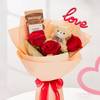 Buy Blushing Love Bouquet - Roses, Teddy & Chocolate