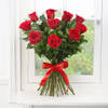 Gift Bouquet of 10 Red Roses with Chocolate Cake (Half Kg)