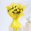 Bouquet of 10 Yellow Roses in Tissue Wrapping