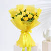 Gift Bouquet of 10 Yellow Roses in Tissue Wrapping