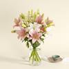 Bouquet of Pink and White Liliums