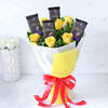 Gift Bouquet of Yellow Roses with 4 Cadbury Bournville