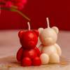Shop Charming Red And White Teddy Bear Candles - Set Of 2