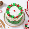 Shop Cheerful Christmas Wreath Cream Cake (600 Grams)