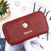Gift Cherry Red Personalized Daisy Charm Wallet For Women