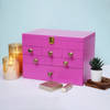 Chic Wooden Cosmetic Organizer - Pink Online