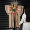 Gift Christmas Charm Burlap Bow