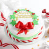 Gift Christmas Wreath and Ribbon Cake