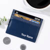 Buy Classic Genuine Leather Personalized Blue Wallet Set