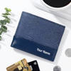 Shop Classic Genuine Leather Personalized Blue Wallet Set