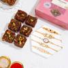 Classic Kundan Rakhi Gift Combo-Set Of 5 Online