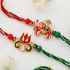 Gift Classic Trishul And Elephant Rakhi With Meenakari Work Set Of 2