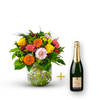 Colorful bouquet with Champagne