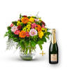 Colorful bouquet with Champagne