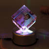 Gift Colorful Personalized Rotating Crystal Cube with LED