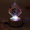 Colorful Personalized Rotating Crystal Cube with LED