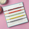Gift Colourful Beads And CZ Rakhi (Set of 5)