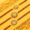 Colourful Kundan Set of 3 Rakhis