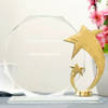 Gift Crystal Trophy with Fibre Work - Customized with Company Name & Message
