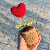 Buy Cute Crochet Heart In A Pot - Single Piece